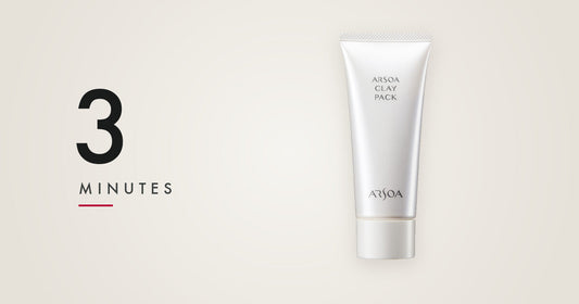 Arsoa Clay Pack, a 100g rinse-off Hokkaido Mosiri clay mask with a three-minute application time